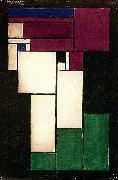 Theo van Doesburg Design for Stained-glass Composition Female Head. USA oil painting artist